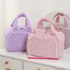 Kawaii Portable Toiletry Bag Cotton Pouches Bag Organizer Zipper Solid Color Cosmetic Bag  Kids