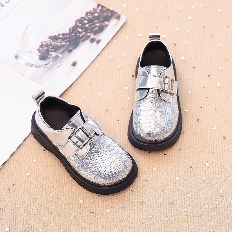 

Кожаная обувь для девочек весна-осень детская обувь детская черная маленькая девочка зарубежный стиль одинарная обувь британский стиль детский одноклассник мягкая подошва 37 серебряный
