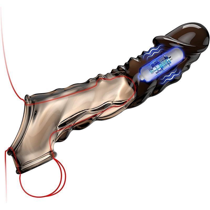 1ks silikonový návlek na penis s kroužkem pro zvětšení penisu, dobíjecí opakovaně použitelný zvětšovač penisu s realistickou texturou, doplňky pro dospělé se zpožděnou ejakulací