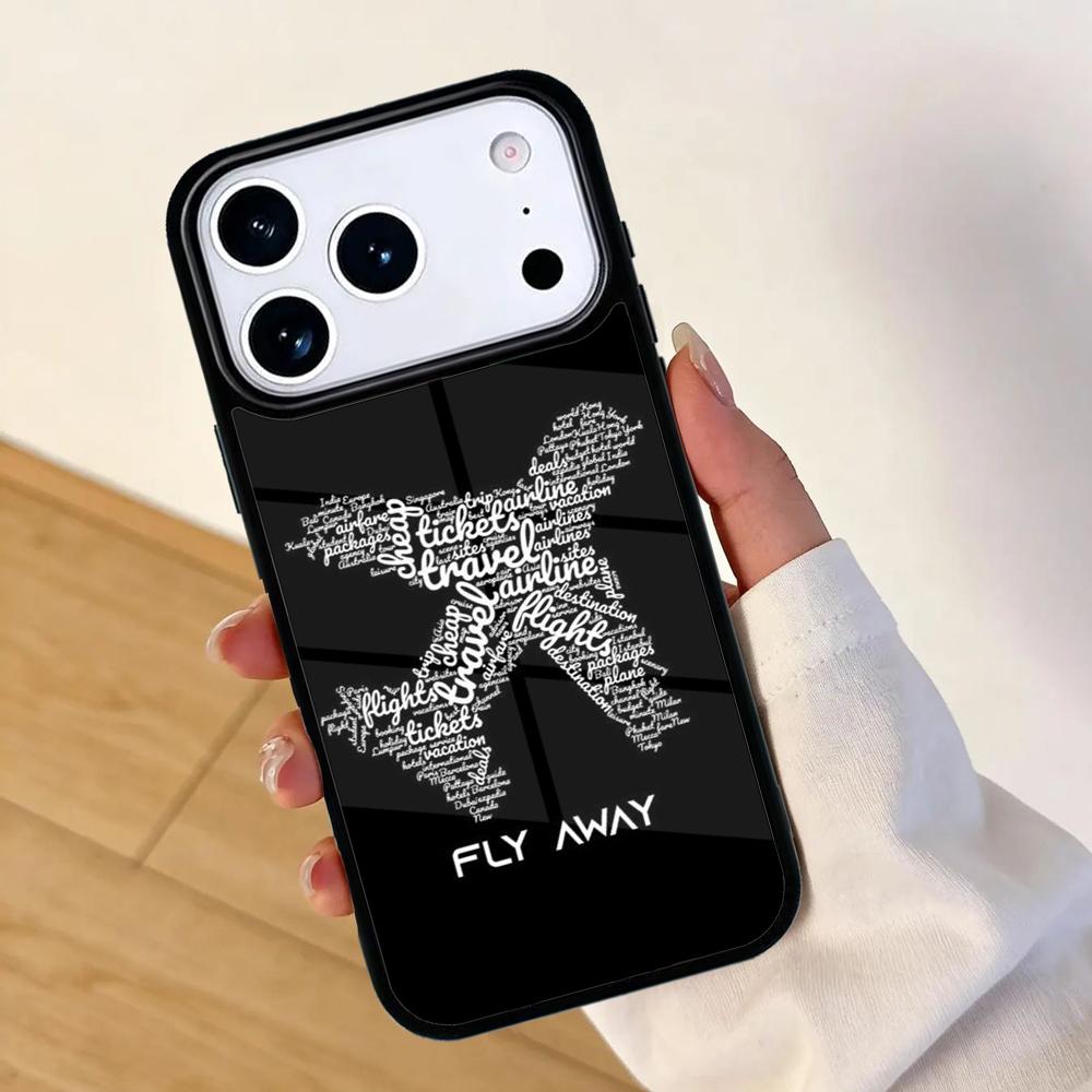 Aircraft Airplane Fly Travel Mobile Phone Case for IPhone 17 AIR 16pro Max 15 14 13 12 11 Bumper Cover