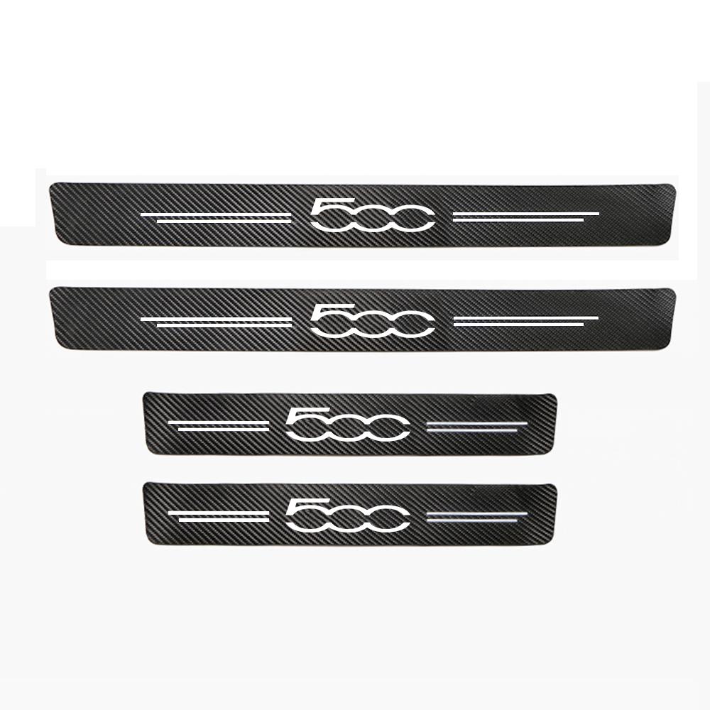 Car Sticker Carbon Fiber Decorative Strip Car Door Sill For Fiat Abarth 500 Abarth 124 Abarth 595 Car