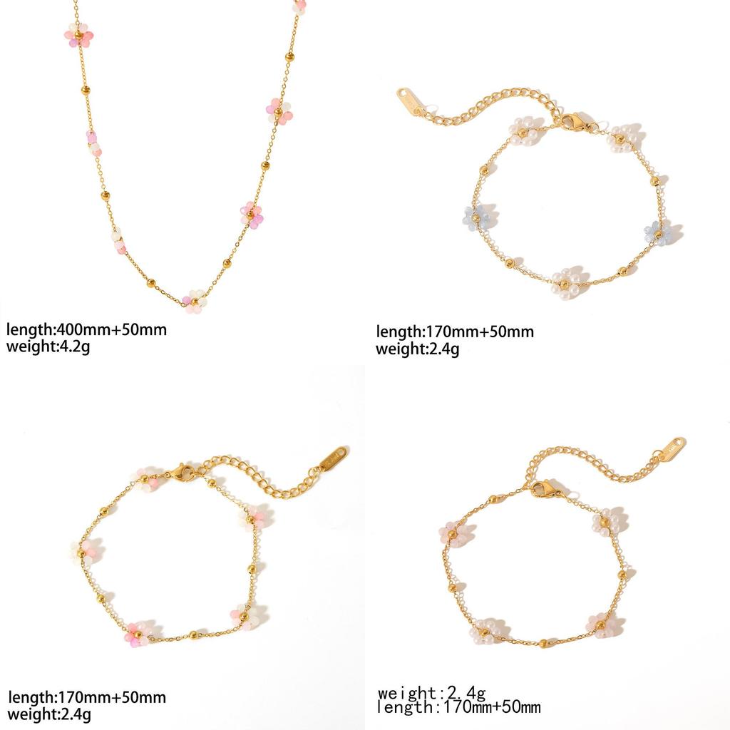 Boho Flower Pendant Necklace With Electroplated Finish For Women Summer Jewelry