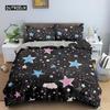 Colorful Stars Duvet Cover Set Microfiber Yellow Pink Stars Soft Bedding Set Single King Queen Twin Size 2/3pcs Comforter Cover