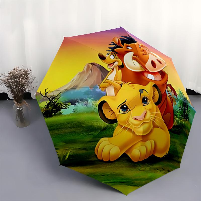 1pc Simba and Pumbaa Automatic Opening and Closing Umbrella - Suitable for Various Occasions, Outdoor Activities, Lightweight and Durable Au