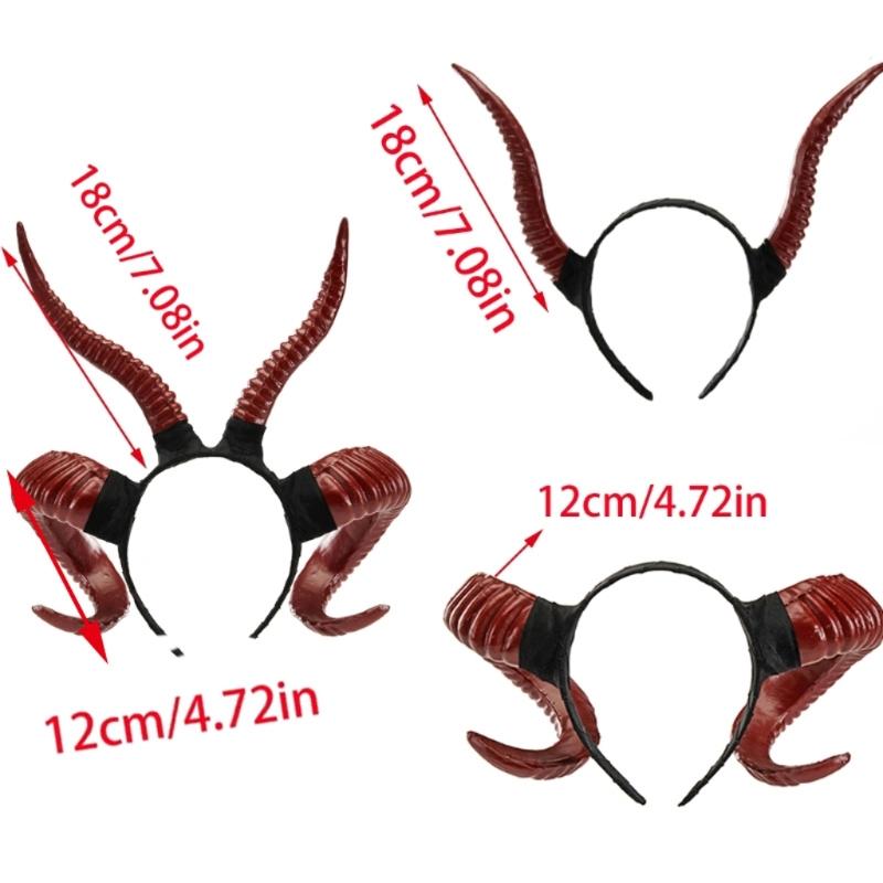 Cosplay Devil Horn Hairband Goat Horn Hairhoop Dress Up Costume Gothic Headband