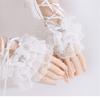 Lolitas Lace Gloves Layer Ruffle Hand Sleeves Elastic Bracelet for Halloween,Wedding,Party,Masquerade,Nightclub