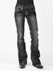 Jean en Denim Évasé Taille Moyenne Rétro Américain pour Femmes