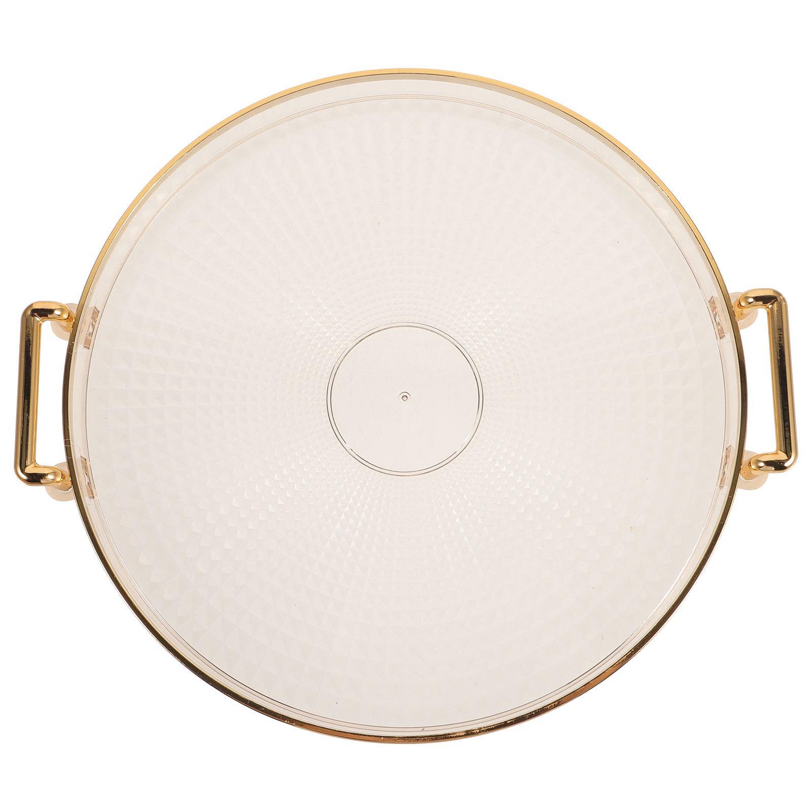 

Поднос для чашки чая, сервировочная тарелка для торта, держатель для стола, еда, роскошь, круглый, акрил 29.5x26.5cm золотистый