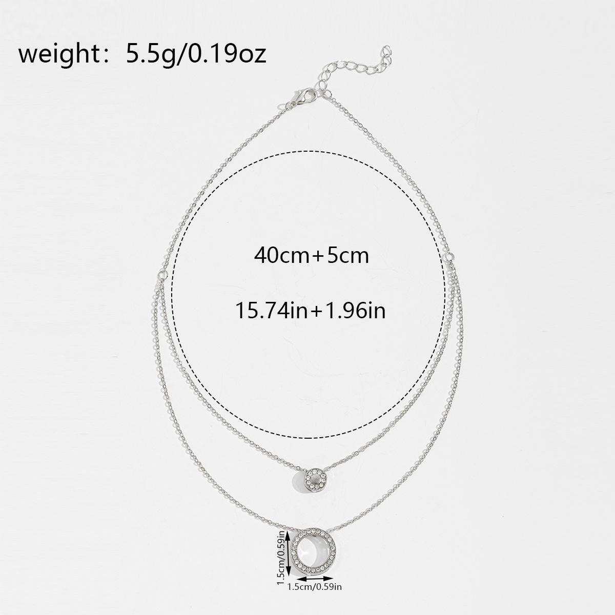 

Round necklace European and American light luxury diamond pendant female simple design clavicle chain