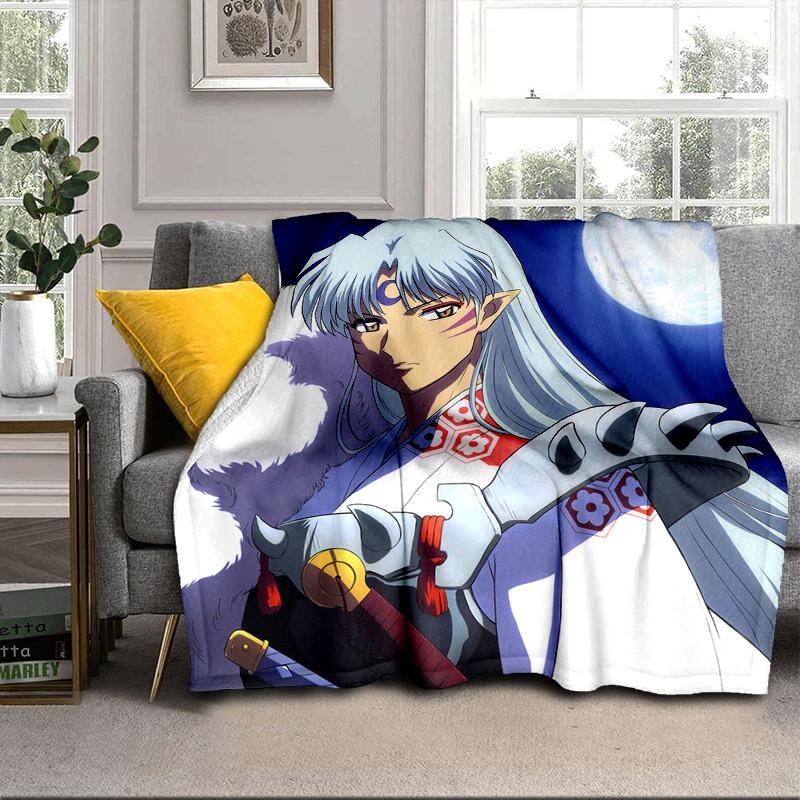 Anime Sessho-maru Blanket Flannel Blanket for Bed, Sofa, Camping, Hiking, Picnic Essentials, Gift for Family Fan Gifts