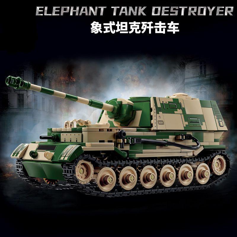 Ferdinand Tank Destroyer Heavy Tank Soldering Model Building Set for Boys with Tracks and Armored Vehicle Toy 66059