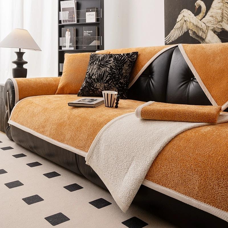 

Новая подушка для дивана для внешней торговли, универсальная для всех сезонов, шениль, легкая роскошь, ощущение высокого класса, простая и современная нескользящая прямая подушка для сиденья 70*70cm