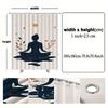 Meditation Silhouette Shower Curtain – Autumn Leaves, Butterflies & Moon,Minimalist Polyester with Hooks