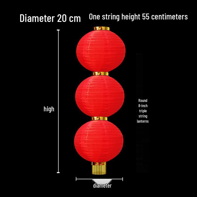 Outdoor Waterproof Gourd Lanterns: Red String Hanging Ornaments for New Year and Mid-Autumn Festivals