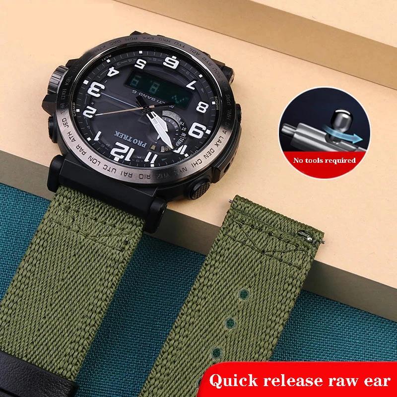 Cinturino di alta gamma in tela di nylon per Casio Serie PROTREK PRG-600YB PRG-650 PRW-6600 GA2000 Cinturino in silicone Braccialetto impermeabile