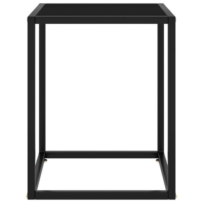 VidaXL Coffee Table Black with Black Glass 40x40x50 Cm