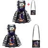 The Nightmare Before Christmas Halloween Girl Dress With Cartoon Pattern And Accessories For Kids