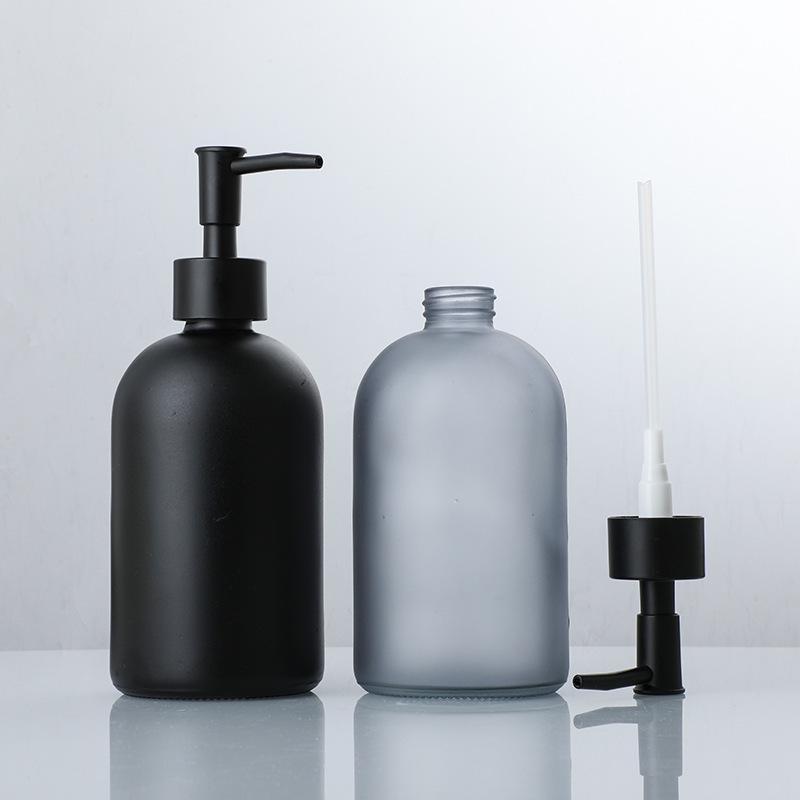 Frosted Glass Dispenser Bottle - Large Capacity for Sanitizer, Lotion, or Shower Gel