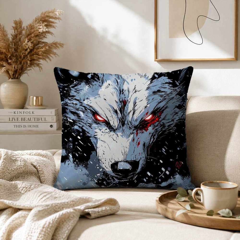 Angry Animal Wolf Fierce Pillow Case for Sofa Living Room Home office Decor Protective Cover
