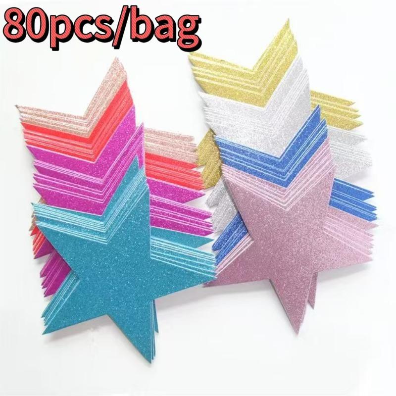 1/2/3bags Sequin Stars Sticker for Crafts Scrapbooking Wall Decor and Used for Celebrating Halloween, Christmas, Thanksgiving
