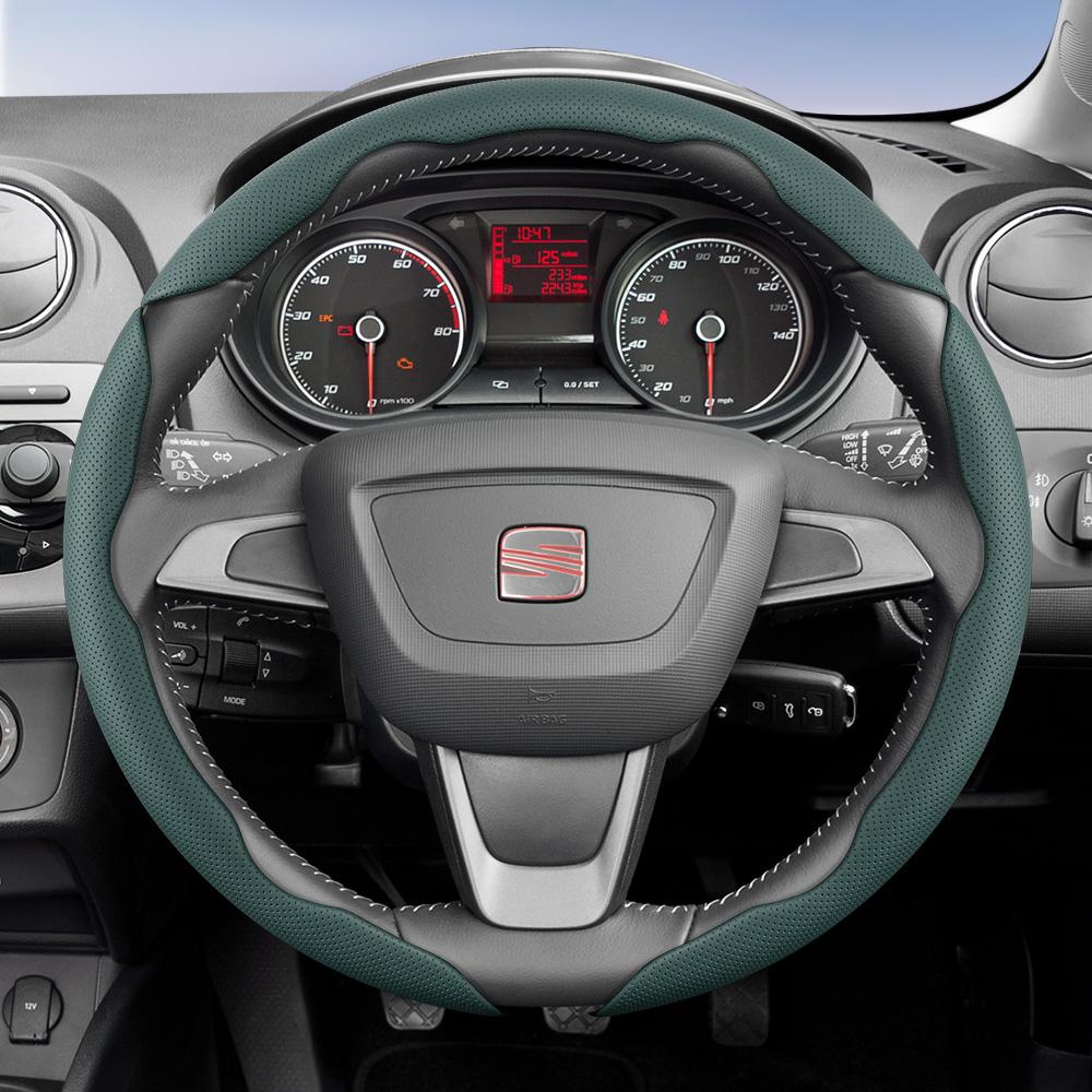 rlcp4 Suitable for Seat Breathable Leather Steering Wheel Cover with Segmented Quick-Release Design, Non-Slip and Durable, for Models Such as Ibiza,