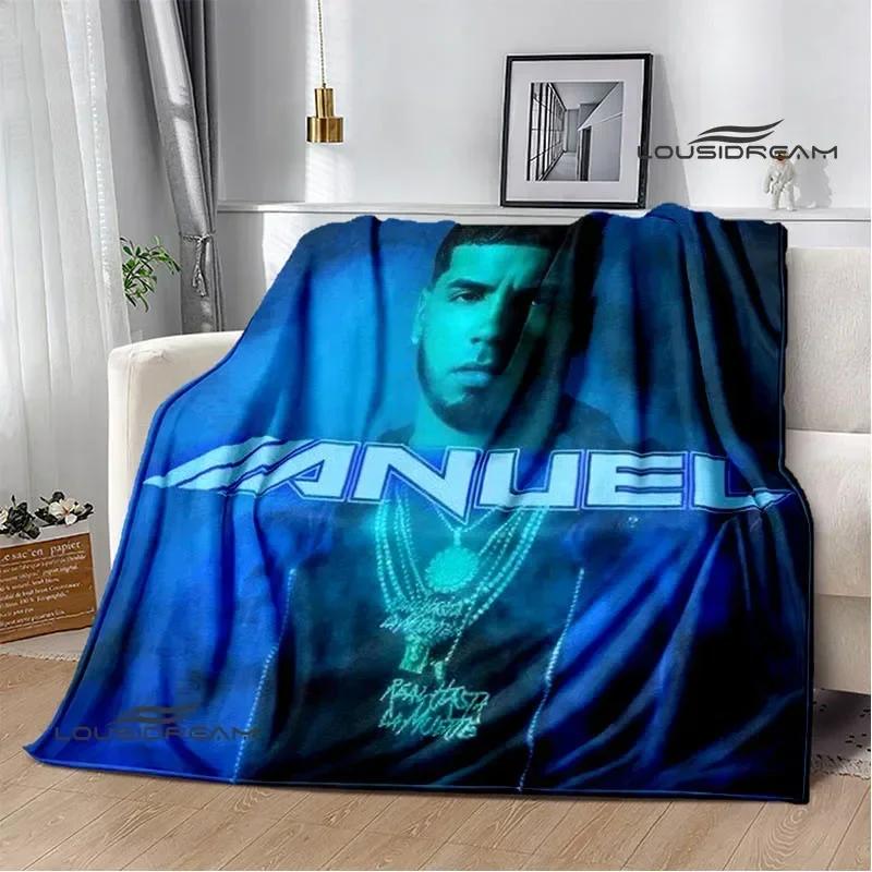 Rapper Anuel AA printed blankets Picnic blanket Flannel Warm blanket Soft Cozy Blanket Travel Blankets bed linings Birthday Gift