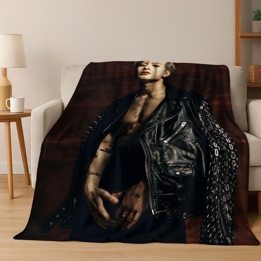 3D Jackson Wang Art Singer Star Flannel Blanket,Cozy Soft Throw Blanket for Home Bedroom Bed Sofa Picnic Office Cover Kids Gift