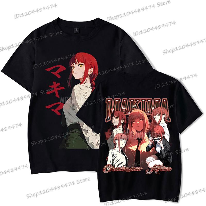 Anime Chainsaw Man T-shirt Makima Harajuku Fashion Graphics Tshirt Vintage Casual Women Y2K Tops Funny Comic Men's Clothing