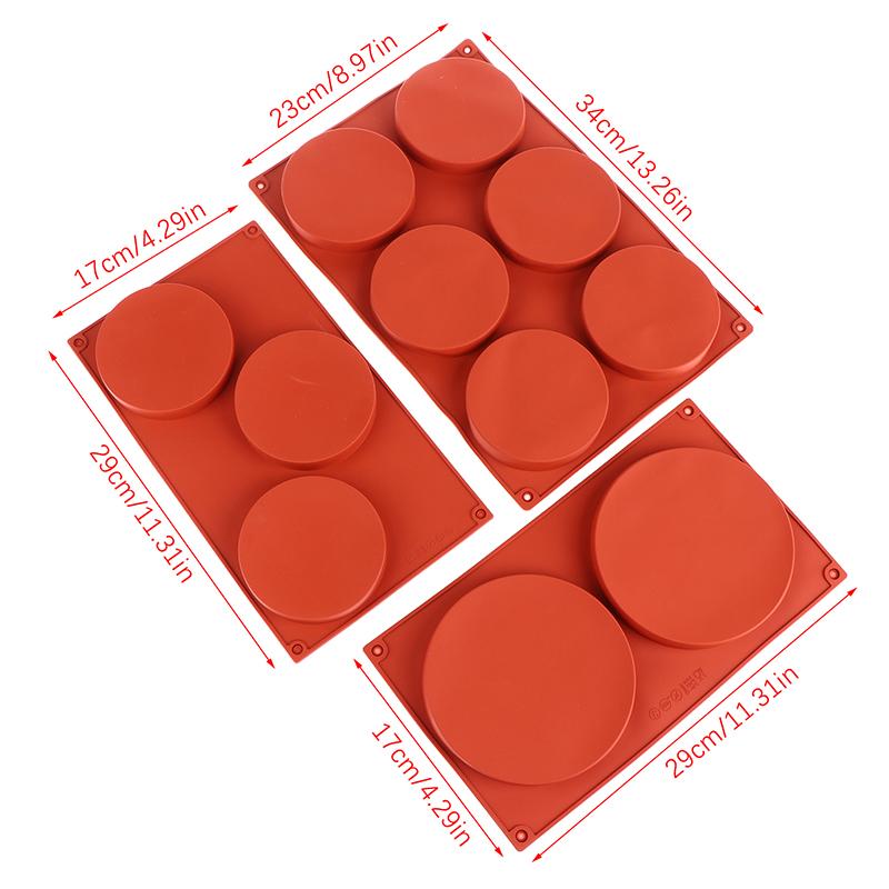 2/3/6 Löcher Runde Silikonform Kuchen Gebäck Backformen Gelee Pudding Seife Form Eis Kuchen Dekoration Werkzeug Scheibe Brotform