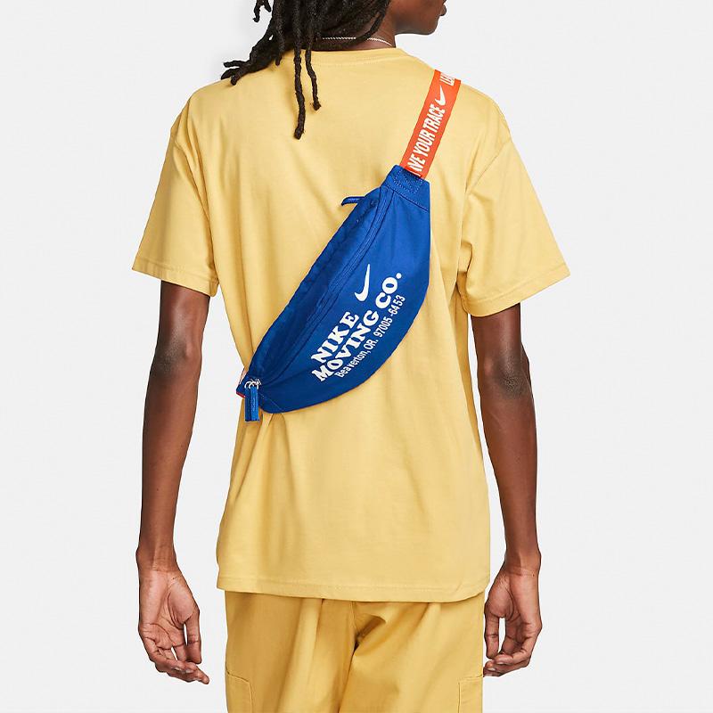 New Nike Heritage Polyester One Shoulder Crossbody Fanny Pack Regular Unisex Blue DV6072-405