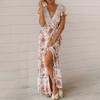 Dress Sexy V-neck Women Floral Print Summer Dress for Holiday