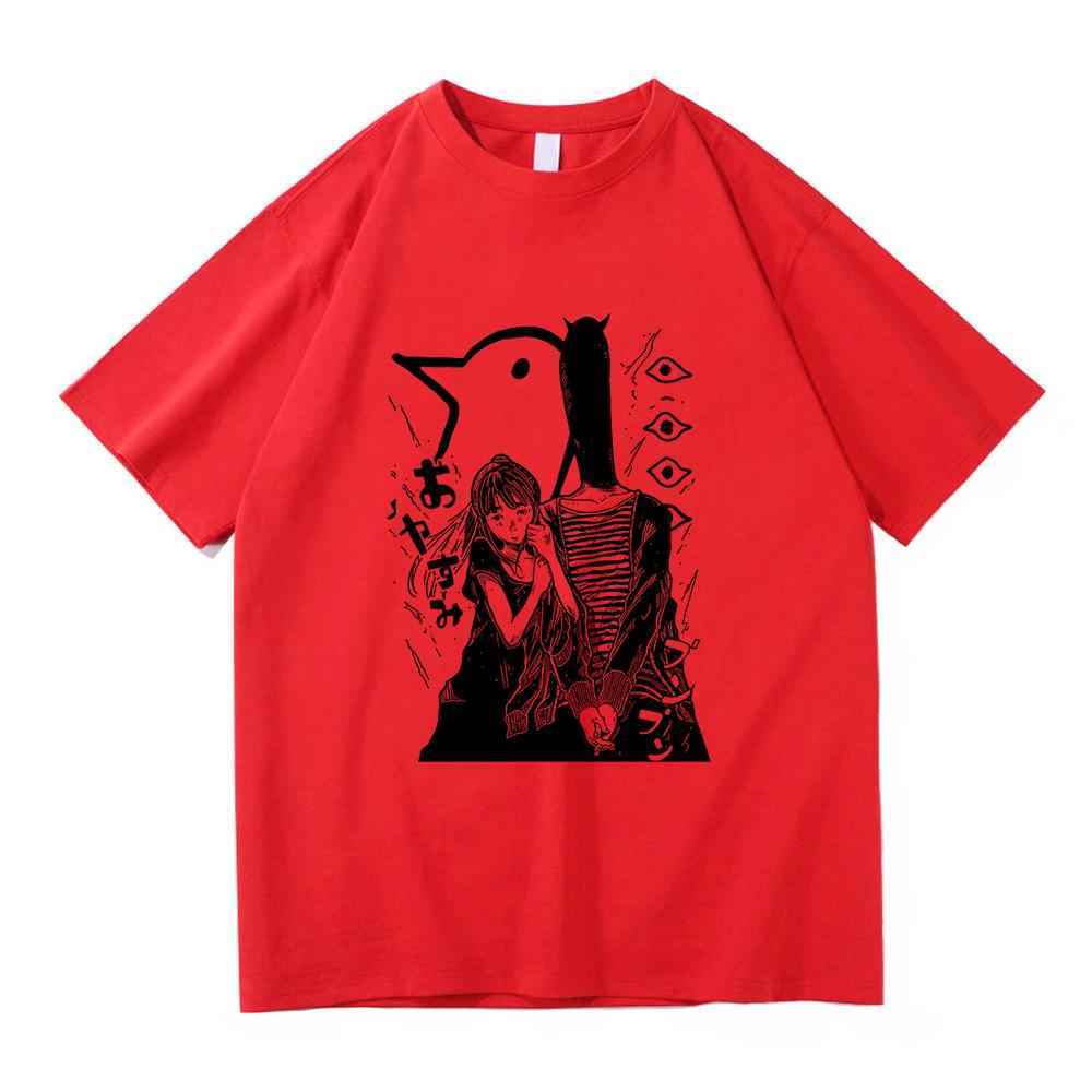 Goodnight Punpun T Shirt Fashion Men Retro Oyasumi Punpun Aiko Tanaka T-Shirt Unisex Anime Manga Vintage Breathable Tops