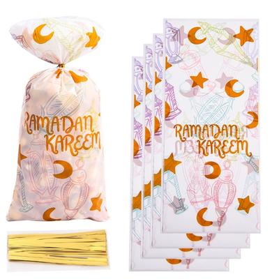 50 sztuk Torby Prezentowe Eid Mubarak Torba na Cukierki i Ciastka Dekoracja Kareem 2024 Islamskie Akcesoria Imprezowe Prezenty na Eid