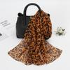 Leopard Print Chiffon Scarf Shawl Women Sunscreen Silk Scarf Turban Long Wrap Beach Travel Outdoor Accessories Trendy Headband