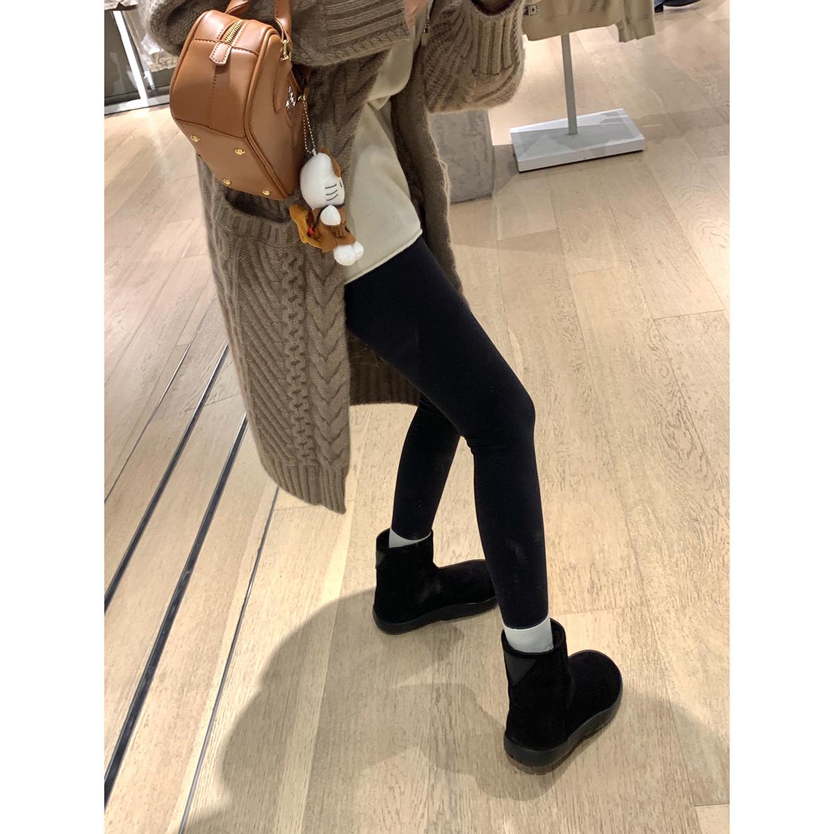 

Spot cowhide version thick-soled casual versatile height increase velvet short tube tire calf anti-hair snow boots women s autumn and winter 39