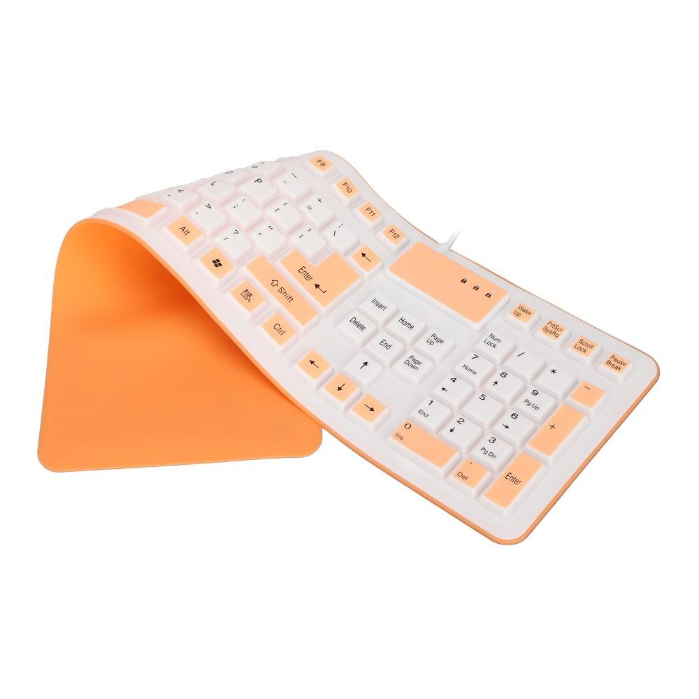 Foldable USB Wired Keyboard Waterproof Silent Keyboard Portable Silicone Keyboard  Computer Game
