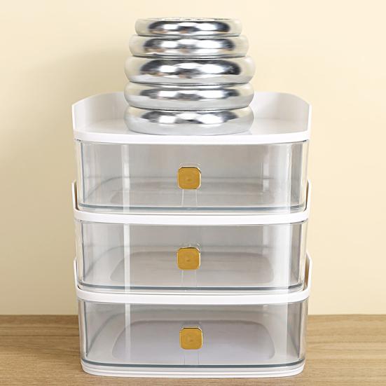 Storing Solid Color Convenient Transparent And Visible Smooth Pulling Storage Organizer Storage Container
