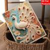 DIY Pearl Peacock 5D Rhinestone Art Kit for Adults Round Half Pearls Wall Decoration Handmade Craft Gift Frameless