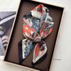 Soft Stain Retro Square Scarf For Women Elegant Ladies Hijab Neckerchief Shawl Luxury Imitation Silk Scarves For Travel