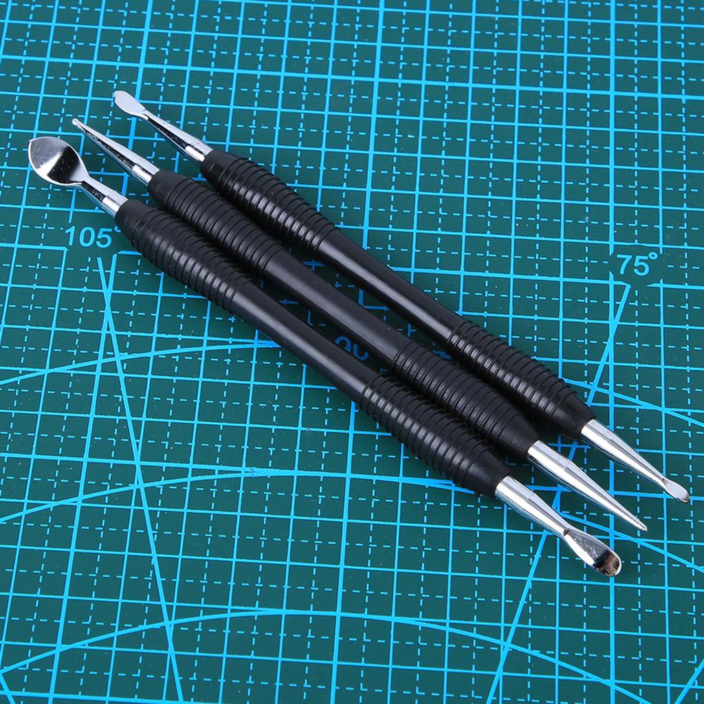 3PCs Carving Printing Tool Leather Craft Spoon Stylus Tool Set Kit Stationary Craft Collection