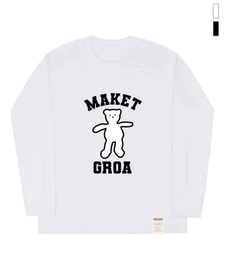 GRAVER [Unisex] Maket Bear Long Sleeve T-Shirt_2 Colors