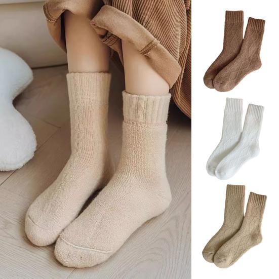 Winter Fleece Lined Crew Socks for Women Cozy Soft Warm Thick Floor Socks Thermal Boot Socks for Cold Weather