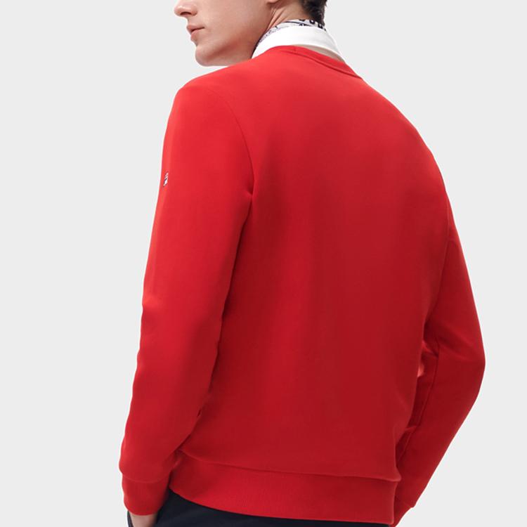 FILA Modern Heritage Striped Print Crew Neck Pullover Sweatshirt Men sweatshirt Red F11M311209FRD