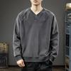 High-End American Retro Heavy Henry Collar Sweater Men'S Loose Large Size Trendy Brand Sports And Leisure Top Jacket