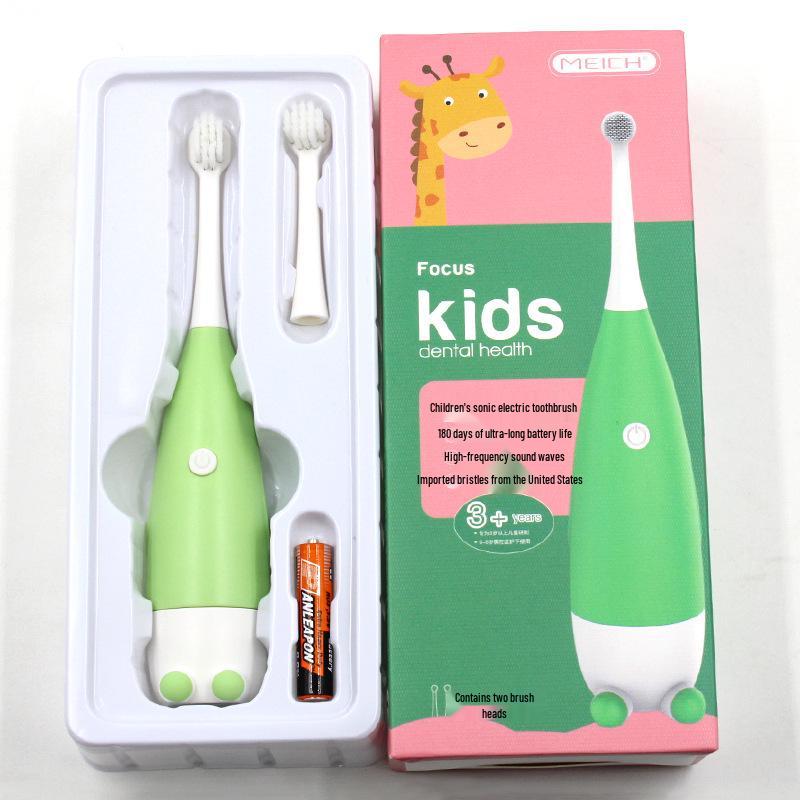 Children's Sonic Electric Toothbrush with Soft Bristles - Cartoon Design, Waterproof, Smart Features