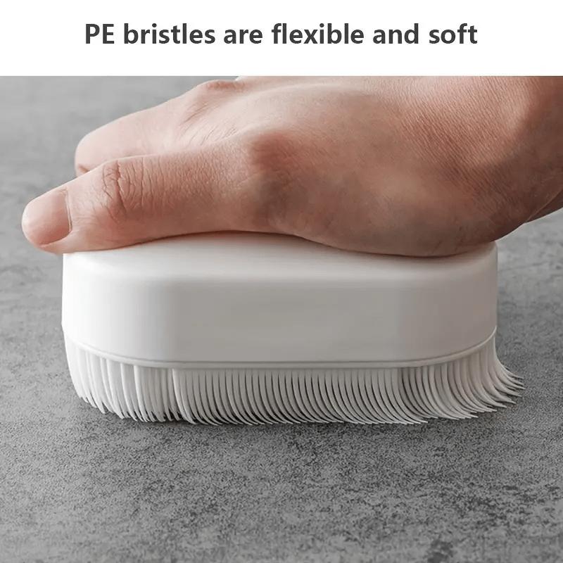1pc White Plastic Laundry Brush: Soft Bristles for Clothes and Shoes Cleaning - Suitable for Home and Commercial Use