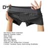 Men Boxer Underwear Mid-rise Striped Print Patchwork Color Thin Shorts Briefs Quick Drying U-convex Panties