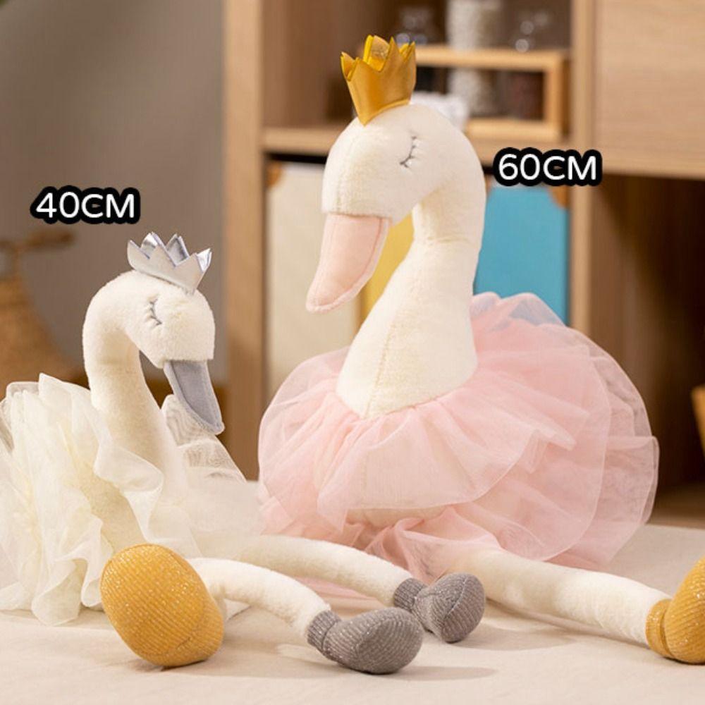 Princess Dress Stuffed Swan Doll Cute Cartoon Swan Animal Toy Skirt Swan Plush Toy  Gift for Girls