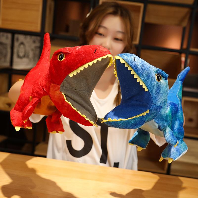 35cm Baby Hand Puppet Plush Toy Cartoon Dinosaur Role Play Tell Story Cloth Doll Educational Toys for Children Kids