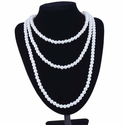 Adjustable Multi-Layer Pearl Necklace for Women: Light Luxury, High-End Autumn/Winter Accessory, Long Sweater Chain, Cheongsam Style